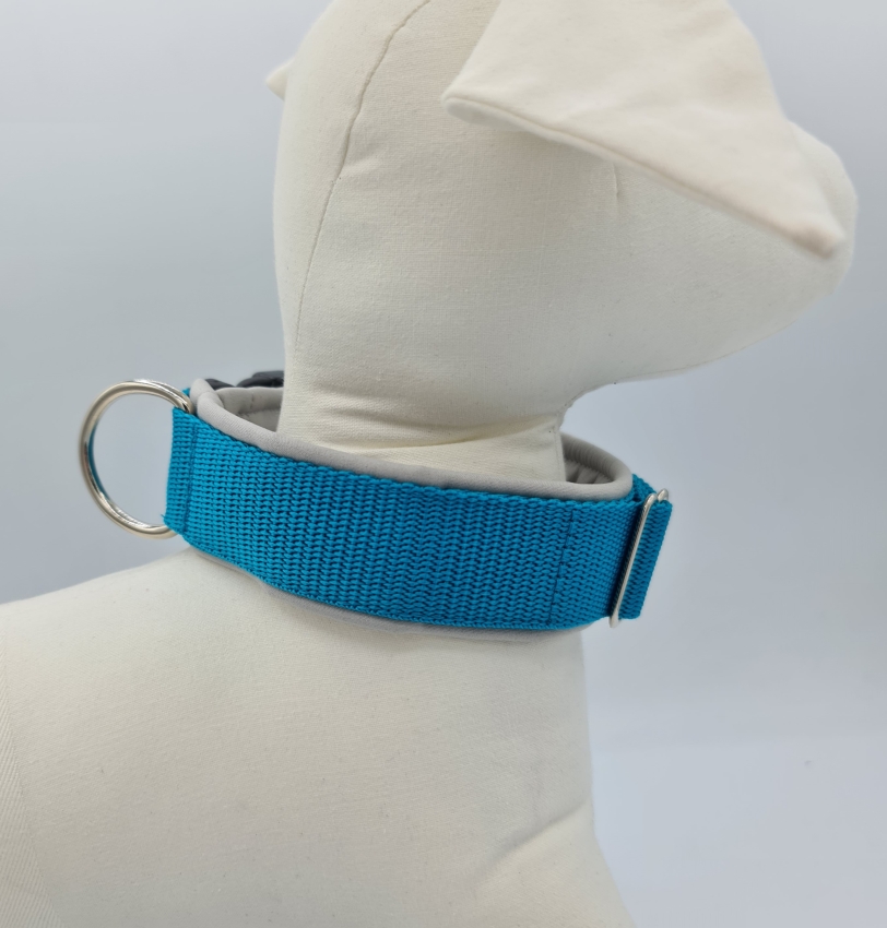 Halsband Petrol & hellgrau, verstellbar & gepolstert